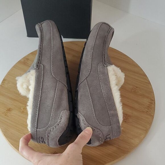 UGG Ascot Slipper Grey Suede Wool Comfort Loafer Men's US 8/ EU 41 NIB - Picture 6 of 13